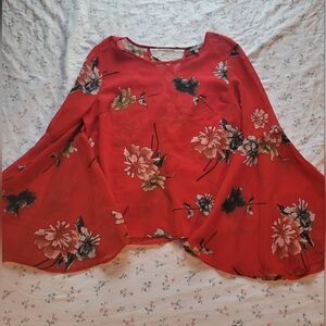 Charlotte Russe Red Floral Blouse